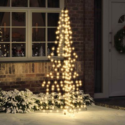 vidaXL Vianočný stromček s 240 LED-i Teplá biela 180 cm Ratan