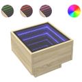 vidaXL Nočný stolík s nekonečnými LED dub sonoma 40x40x30 cm