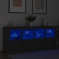 vidaXL Komoda s LED svetlami čierna 163x37x67 cm
