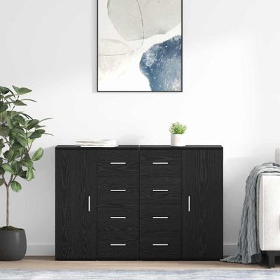 vidaXL Komody Corona 2 pcs Čierny dub 59 x 39 x 80 cm Kompozitné drevo