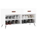 vidaXL Lavička na topánky, lesklá biela 102x35x55 cm, kompozitné drevo