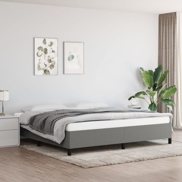 vidaXL Posteľ bez matraca tmavosivá 200x200 cm látka