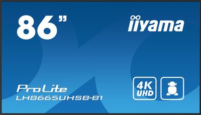 86'' iiyama LH8665UHSB-B1: IPS, 4K UHD, Android, 24/7