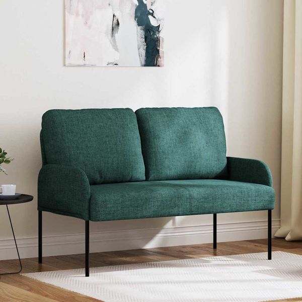 vidaXL Pohovky s vankúšom 110cm Tmavozelená Preglejka