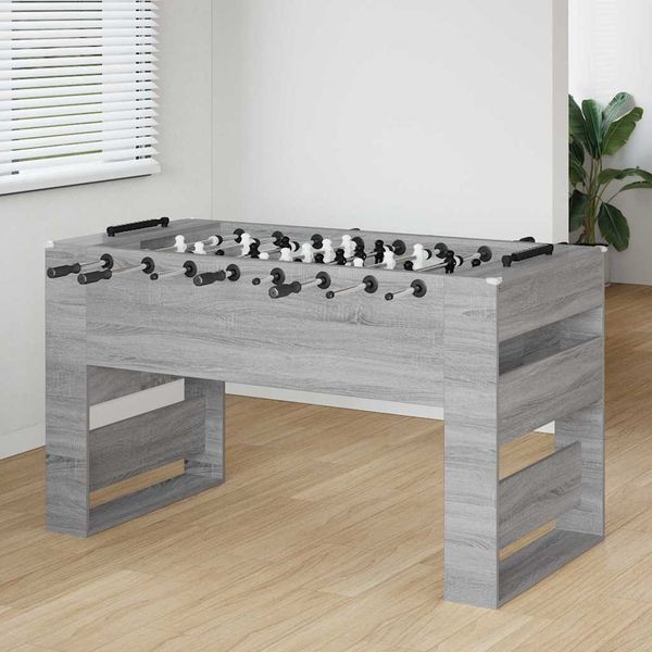 vidaXL Stolný futbal Sivá Sonoma 146,5 x 74 x 85 cm Kompozitné drevo
