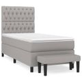 vidaXL Posteľný rám boxsping s matracom bledosivý 90x200 cm látka