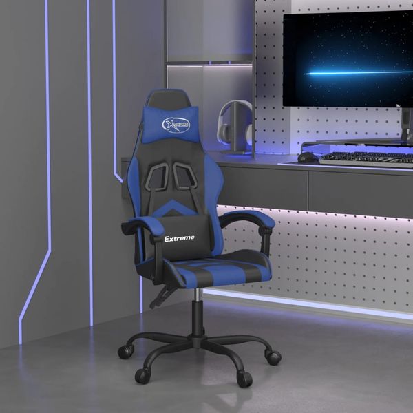vidaXL Herná stolička čierna a modrá umelá koža