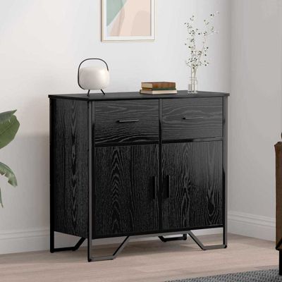 vidaXL Servírovacia skriňa Čierny dub 79,5 x 35,5 x 74,5 cm