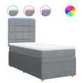 vidaXL Posteľný rám boxsping s matracom bledosivý 80x200 cm látka