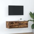 vidaXL TV skrinka dymový dub 80x31x25,5 cm spracované drevo