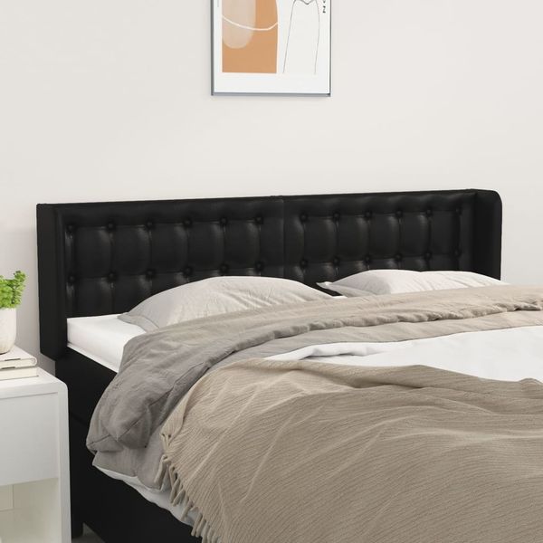 vidaXL Čelo postele so záhybmi čierne 147x16x78/88 cm umelá koža