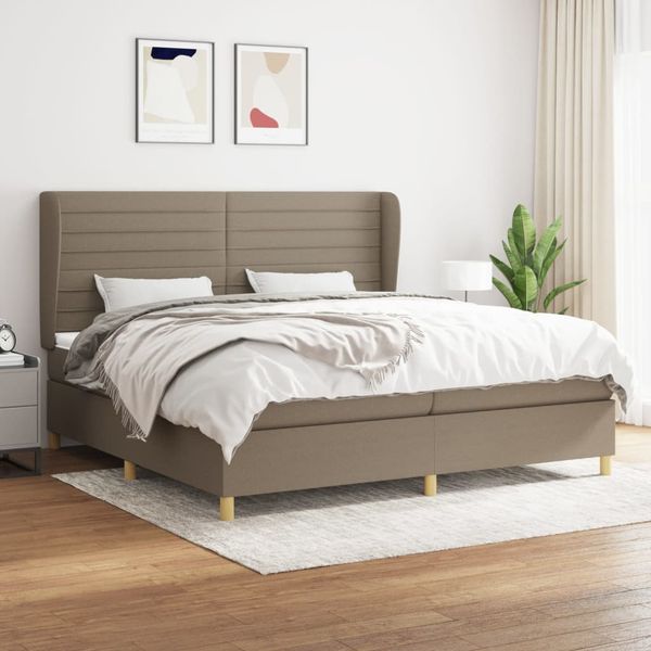 vidaXL Boxspring posteľ s matracom sivohnedý 200x200 cm látka