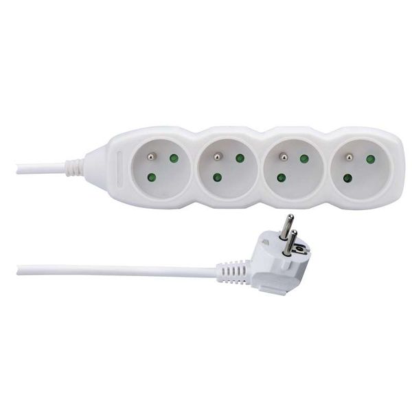 Prodlužovací kabel EMOS P0411 / 1,5 m / 4 zásuvky / bílý / PVC / 1 mm2