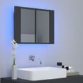 vidaXL LED kúpeľňová zrkadlová skrinka sivá 60x12x45 cm akryl