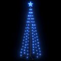 vidaXL Vianočný stromček, kužeľ, 100 LED, modré svetlo 70x180 cm