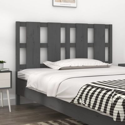 vidaXL Čelo postele sivé 145,5x4x100 cm masívna borovica