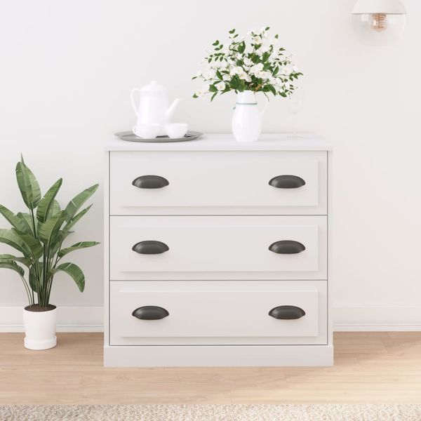 vidaXL Komoda biela 70x35,5x67,5 cm spracované drevo