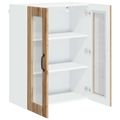 vidaXL Nástenný sklenený kabinet LUCCA Dub artisan 60 x 31 x 80 cm