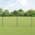 vidaXL Sieťový plot s stĺpom 10 x 1,4 m PVC potiahnutá oceľ Zelená