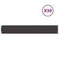 vidaXL Obrubník trávnika 30 ks 15 x 103 cm Oceľ Čierna