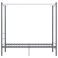 vidaXL Posteľný rám s baldachýnom sivý kov 90x200 cm