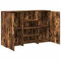 vidaXL Recepčný stôl dymový dub 155x50x103,5 cm kompozitné drevo
