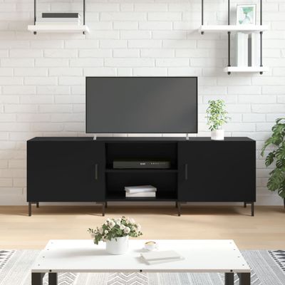 vidaXL TV skrinka čierna 150x30x50 cm kompozitné drevo