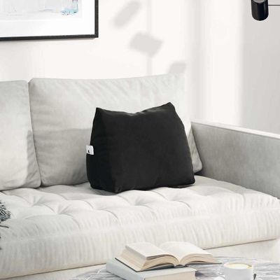 vidaXL Poduška na chrbát Čierna 45 x 20 x 35 cm Kordúrová tkanina