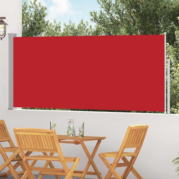 vidaXL Zaťahovacia bočná markíza červená 120 x 300 cm