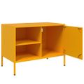 vidaXL TV skrinky 2 ks horčicovo-žlté 68x39x50,5 cm oceľ