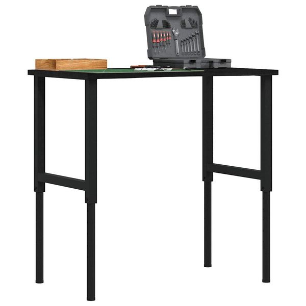 vidaXL pracovný stôl tmavohnedý 100x60x(71,5-98) cm masívny dub