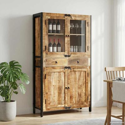 vidaXL Vysoká komoda 100x40x175 cm masívne surové mangovníkové drevo
