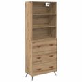 vidaXL Highboard Remeselný dub 69,5 x 34 x 180 cm Kompozitné drevo