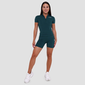 Dámske tričko Cropped Ignite Dark Green - GymBeam, veľkosť M, veľkosť oblečenia M