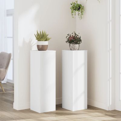 vidaXL Stojany na rastliny 2 ks biele 25x25x80 cm kompozitné drevo