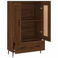 vidaXL Vysoká skrinka hnedá dub 69,5x31x115 cm kompozitné drevo