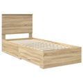 vidaXL Rám postele Sonoma dub 100 x 200 cm Kompozitné drevo
