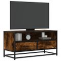 vidaXL TV skrinka dymový dub 80x34,5x40 cm kompozitné drevo a kov
