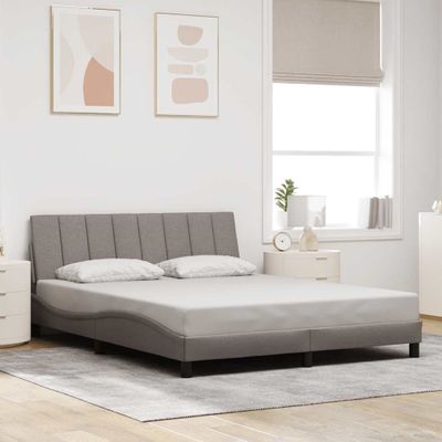 vidaXL Rám postele bez matraca Hanko sivohnedá 160x200 cm látka