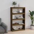 vidaXL Knižnica/deliaca stena medová 80x30x135,5 cm masívna borovica