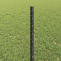 vidaXL Hexagonálny plot s stĺpom 100 x 0,8 m PVC potiahnutá oceľ Sivá