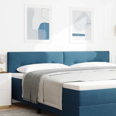 vidaXL LED hlavová doska s LED pásikmi Modrá 200 cm Zamat