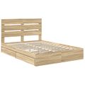 vidaXL Úložná posteľ Sonoma dub 140 x 190 cm Kompozitné drevo