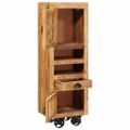 vidaXL Highboard so zásuvkou Hnedá 40 x 30 x 120,5 cm mangový masív
