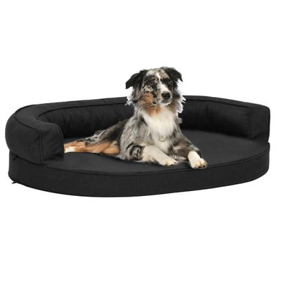 vidaXL Ergonomický matrac pre psa 90x64 cm ľanový vzhľad čierny
