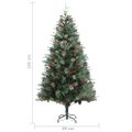 vidaXL Vianočný stromček s borovicovými šiškami zelený 195 cm PVC a PE