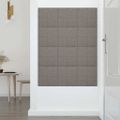 vidaXL Nástenné panely 12 ks bledosivé 30x30 cm látkové 1,08 m²