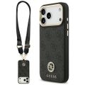 Puzdro Guess 4G Srtass Logo & Big Strap Metal Buttons MagSafe pre iPhone 17 Pro Max čierne