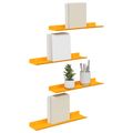 vidaXL Závesná polica 4 ks Horčicová žltá 40 x 8,5 x 2,5 cm Oceľ
