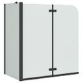 vidaXL Zábrana sprchy Čierna 120 x 68 x 130 cm ESG sklo a hliník